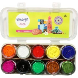 Fevicryl Acrylic Colours – 10 Shades | Rich & Permanent Acrylic Paint Set