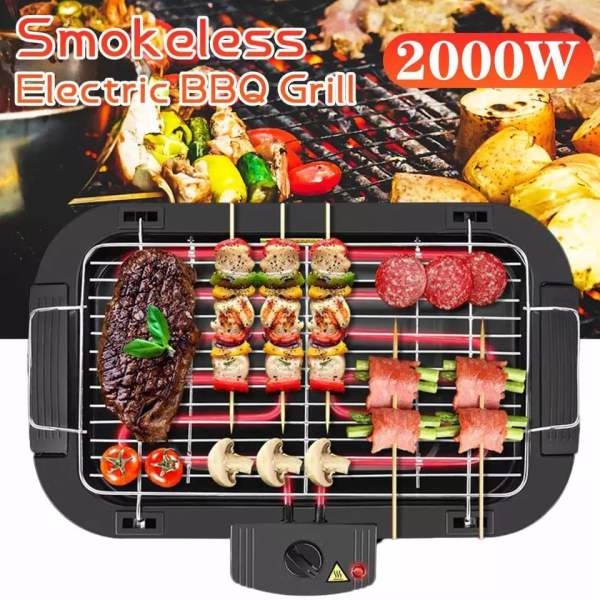 Electric Barbeque Grill and Barbeque Grill Toaster Multifunction Power: 2000W - Electric BBQ Grill With Free BBQ Stick | - Image 4