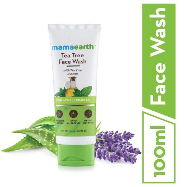 Mamaearth Tea Tree Face Wash for Oily And Acne-Prone Skin 100 Ml Natural Ingredients Skincare Face Cleanser - Image 5