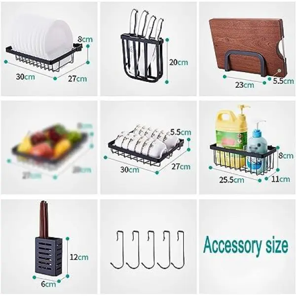 Single Layer Stainless Steel Dish Drainer Rack - Image 4