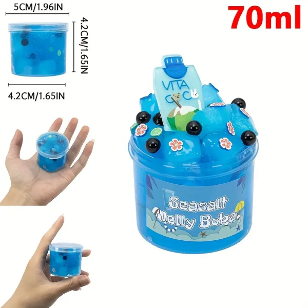 KOJA Jelly Fruits Scented Cube Crunchy, Soft & Non-Sticky Slime Toys For Kids 70 ml - Image 4