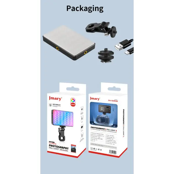 Jmary FM 150RGB Video RGB Camera Mobile Fill Light - Image 2