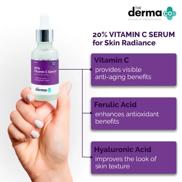 The Derma Co 20% Vitamin C Face Serum for Skin Radiance - 20 ml - Image 2