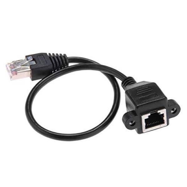 1FT RJ45 Male to Female Screw Panel Mount Ethernet LAN Network Extension Cable - Image 2