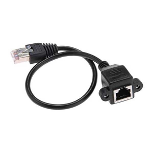 1FT RJ45 Male to Female Screw Panel Mount Ethernet LAN Network Extension Cable