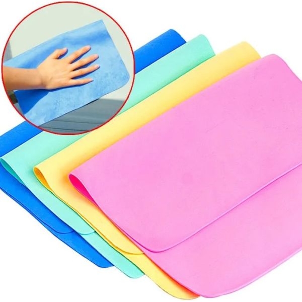 1pc Imitation Buckskin Cloth Kitchen Towel Absorbent Lint-free Kitchen Dish Cloth Car Wash Glasses Wipes Household Cleaning Rag - Image 3