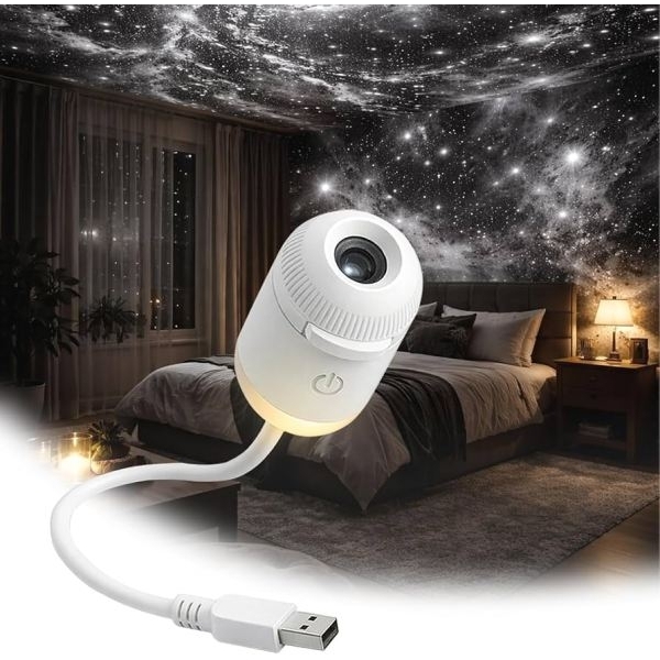 2-in-1 Mini Star Projector Night Light USB Portable Starry Sky Ambient Lamp for Bedroom Sleep & Decoration Night Light - Image 2