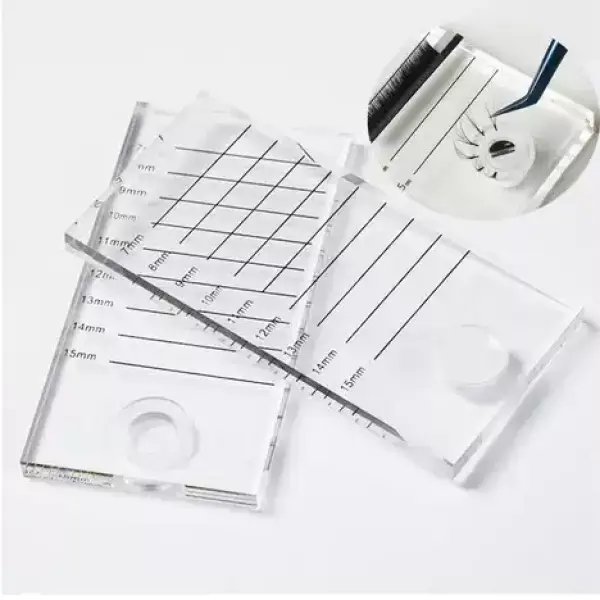 2-In-1 Eyelash Extension Crystal Pallet, Glass False Lashes Stand Tray, Strip Tile Holder For Lashes Adhesive Glue - Image 2