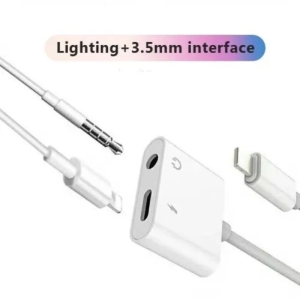 2 in 1 Lighting Charger Listening Splitter adaptor For iphone with Mic Support