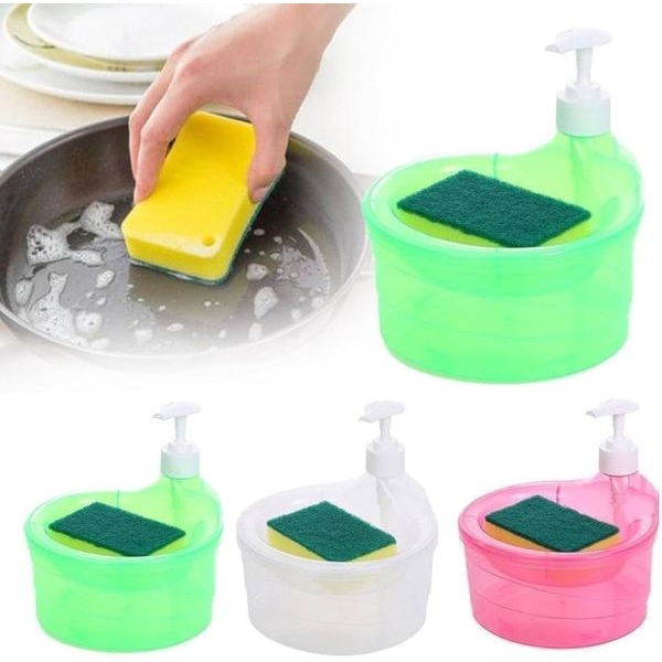 2 in 1 Soap Dispenser for Kitchen & Bathroom with Pump and Sponge, Kitchen Liquid Dispenser, Dishwash, Cleaning Soap Dispenser - Image 4