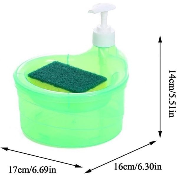 2 in 1 Soap Dispenser for Kitchen & Bathroom with Pump and Sponge, Kitchen Liquid Dispenser, Dishwash, Cleaning Soap Dispenser - Image 2