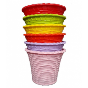 2 Pcs 6 Inch Shinning Plastic Round Flower pot / Planter For Indoor Outdoor Garden  ( Multicolored )