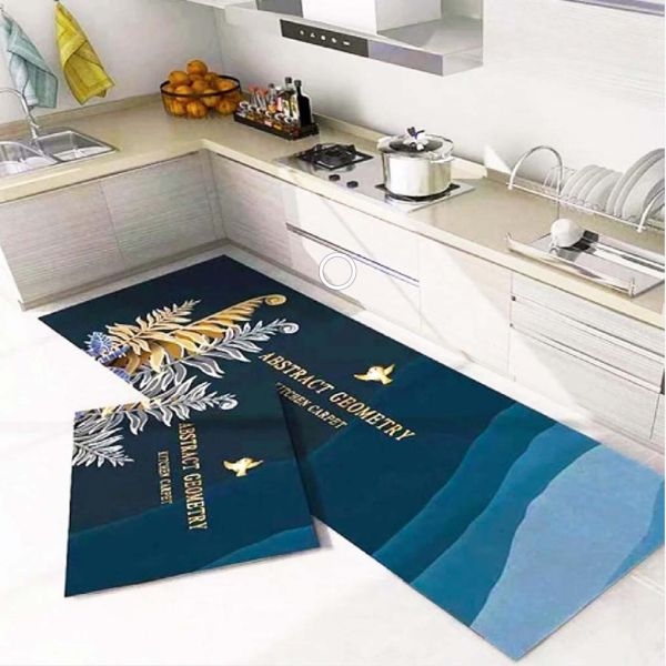 2-Piece Elegant Kitchen Mat Set -Non-Slip, Absorbent, Easy-Clean Comfort (120x40cm & 60x40cm) - Image 2