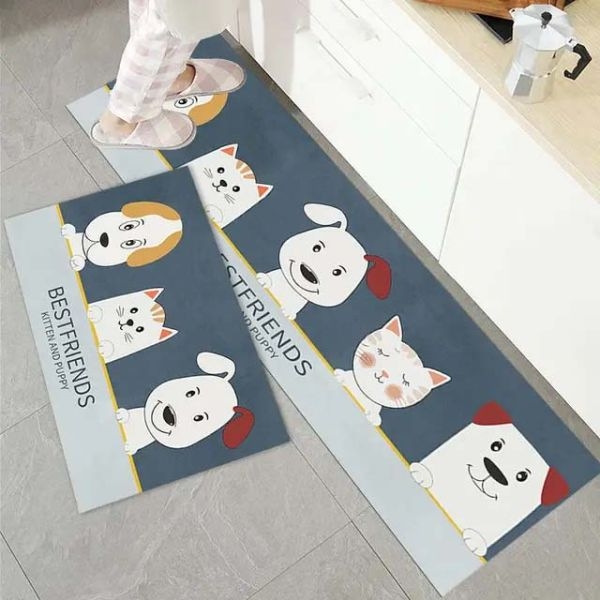 2-Piece Elegant Kitchen Mat Set -Non-Slip, Absorbent, Easy-Clean Comfort (120x40cm & 60x40cm) - Image 3