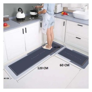 2-Piece Elegant Kitchen Mat Set -Non-Slip, Absorbent, Easy-Clean Comfort (120x40cm & 60x40cm)