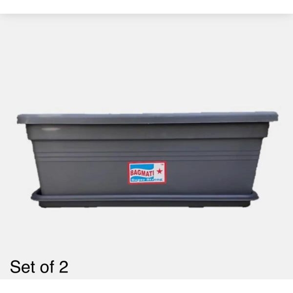 2 Sets Of Rectangular Plastic Gamala With Tray - Large Size - Image 2