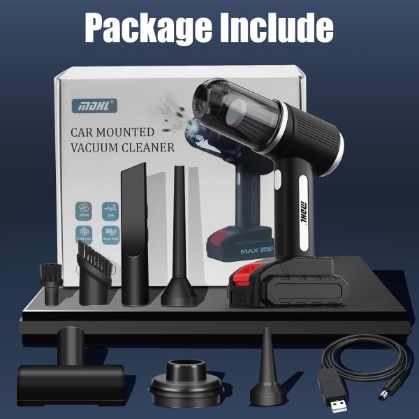 Electric Cordless 2 Speeds Adjustable Car Vacuum Cleaner (9000Pa) - Image 2