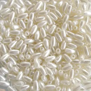 20 Grams 6mm Imitation Pearl Rice Beads Loose Spacer Acrylic Jewelry Beads for Handmade Earring Necklace DIY Bracelet