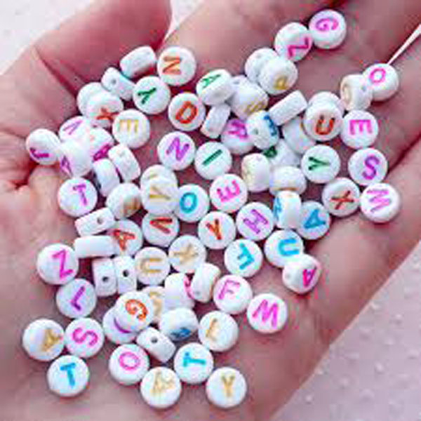 20 Grams Alphabet Multi Color Bead For Craft