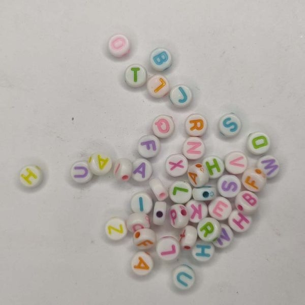20 Grams Alphabet Multi Color Bead For Craft