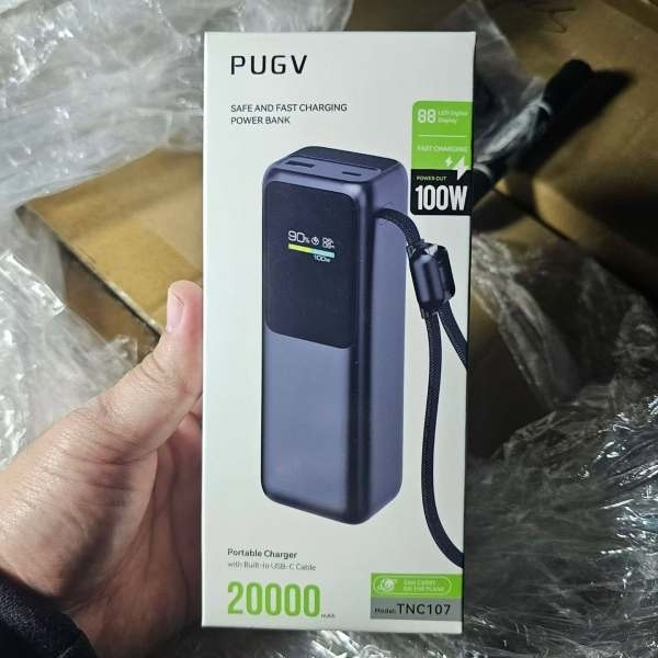 20000mAh 100W Fast Charging Power Bank with Built-in USB-C Cable - Image 2