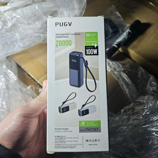 20000mAh 100W Fast Charging Power Bank with Built-in USB-C Cable - Image 3