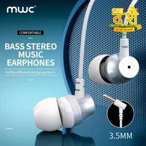 MWC MWE65 | 100% Premium Quality | In-ear Wired Earphone | 10mm Dynamic Speaker | Master Level Tones | Stereo Surround Sound |1.2m TPE Cable | 3.5mm Audio Pin | Deep & Clean Bass | 6 month Warranty