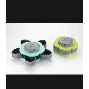 Smart Candy Box, Rotating Dry Fruit Box ,Snacks Storage Box Flower Candy Box Serving Rotating Tray Dry Fruit Candy Chocolate 5 Compartments Masala Box for Home Kitchen