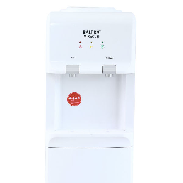 BALTRA Standing Water Dispenser | 2 taps for hot & normal water | Heating capability: 5 L/hr | Heating temperature: 90°C | Made with ABS material | Comes with a storage compartment 550 W | 12 Months Warranty - Image 2