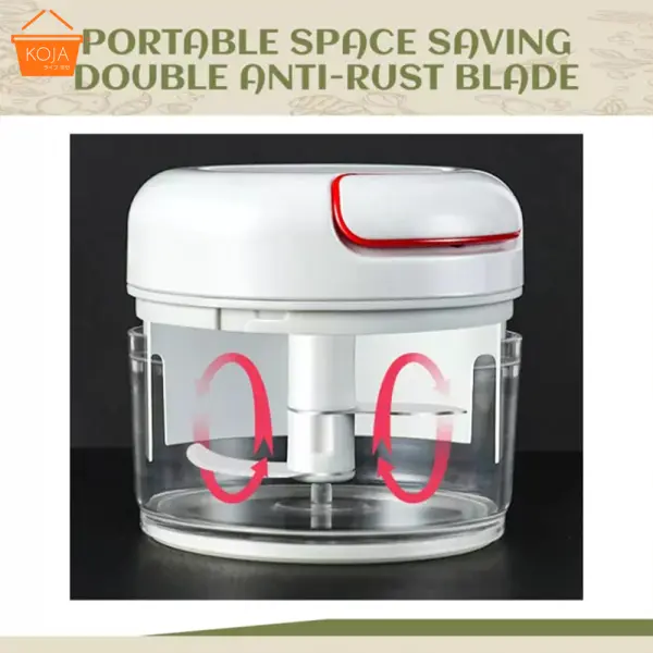 KOJA Manual Food Processors & Chopper With Lid, Garlic press, Mini Vegetable Shredder, Suitable for Garlic Carrots Onions Peppers Meat Fruits Mincing - Image 2