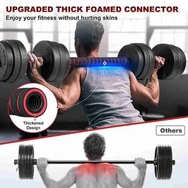20kg Dumbbell Adjustable Set Pvc + Barbell Connector ( 2 in 1) - Image 2