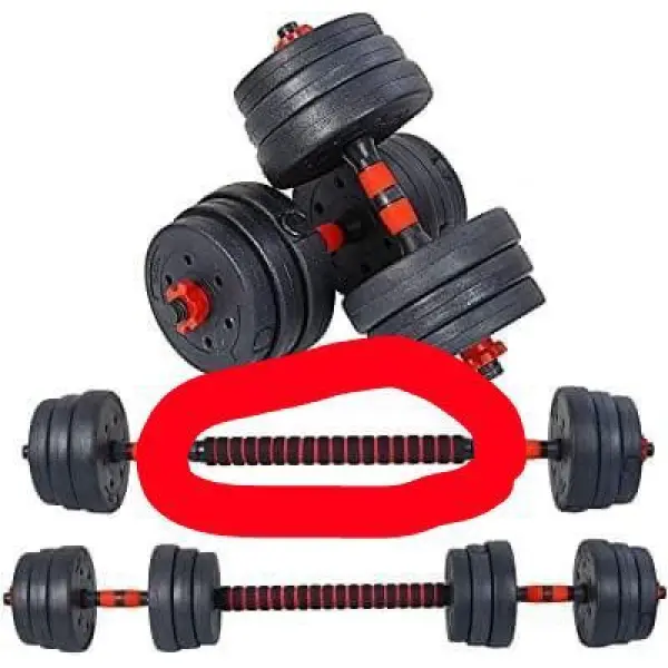 20kg Dumbbell Adjustable Set Pvc + Barbell Connector ( 2 in 1) - Image 4