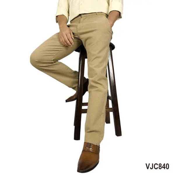 VIRJEANS (VJC840) Stretchable Cotton Chinos Pant For Men-Khaki - Image 4