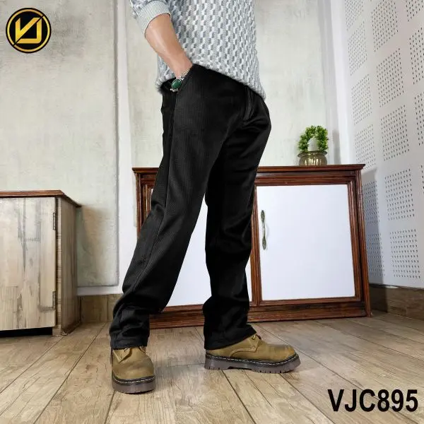 VIRJEANS (VJC895) Corduroy Inner Fur Pant For Men-Black - Image 5