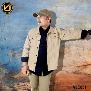 VIRJEANS (VJC851) Stretchable Cotton Jacket For Men-Cream