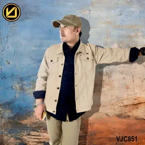 VIRJEANS (VJC851) Stretchable Cotton Jacket For Men-Cream