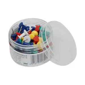 Comix Push Pins B4023 Multi Color Steel Point For Notice Boards Size 10*23 mm (80 pcs Pkt) By Mitrata