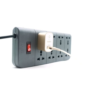 Belkin 8-Socket Surge Protector Universal Socket with 6.5ft (2-Meter) Heavy Duty Cable Overload Protection