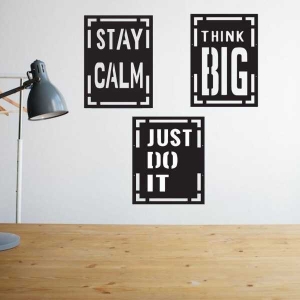 Wooden 3D Motivational Quotes Frames for Wall Decor Positive Energy Black
