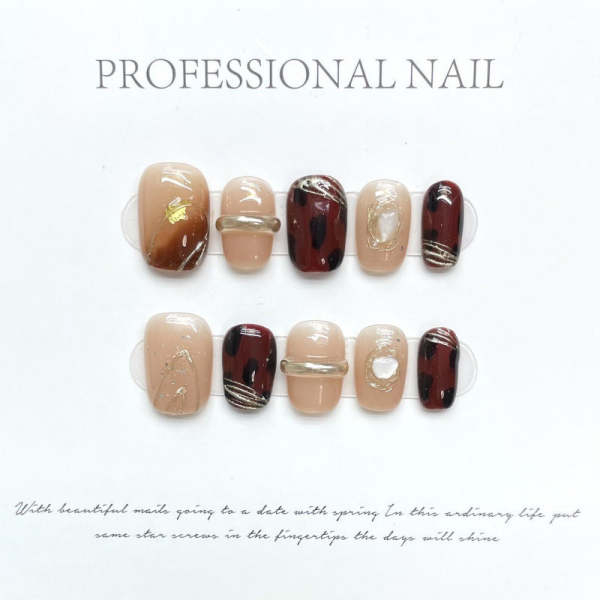 press on nail round/medium/short/oval/long almond/christms design shape 10 pcs with size(small ,medium, large,extra small) - Image 3