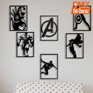 Marvel Superhero Avengers Collections Wooden Wall Decor Frames 6 pc