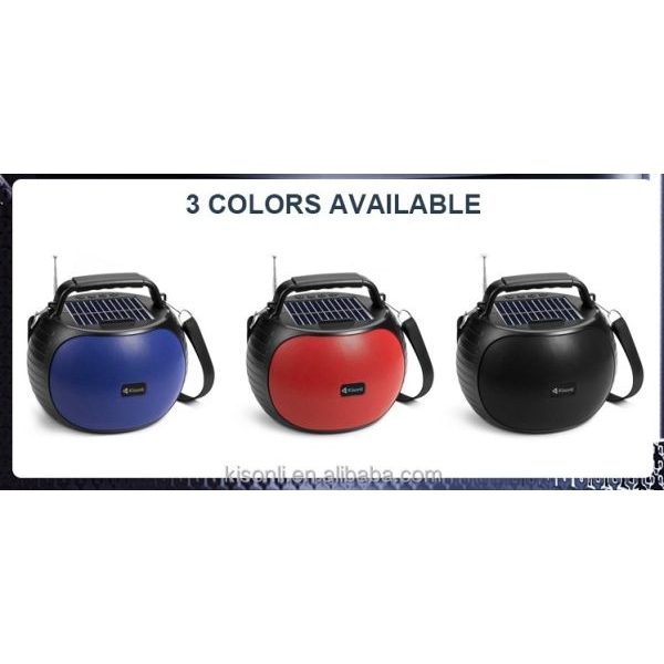 Kisonli SC-22 Solar Power Or USB Rechargeable Bluetooth Speaker FM / Bluetooth / USB / SD card - Image 5