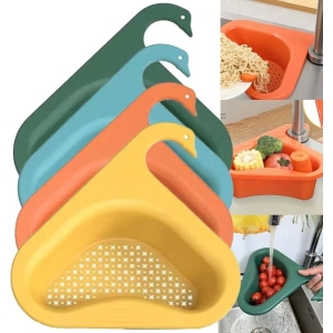 Swan Shape Drain Basket for Kitchen Sink, Corner Kitchen Sink Strainer Basket