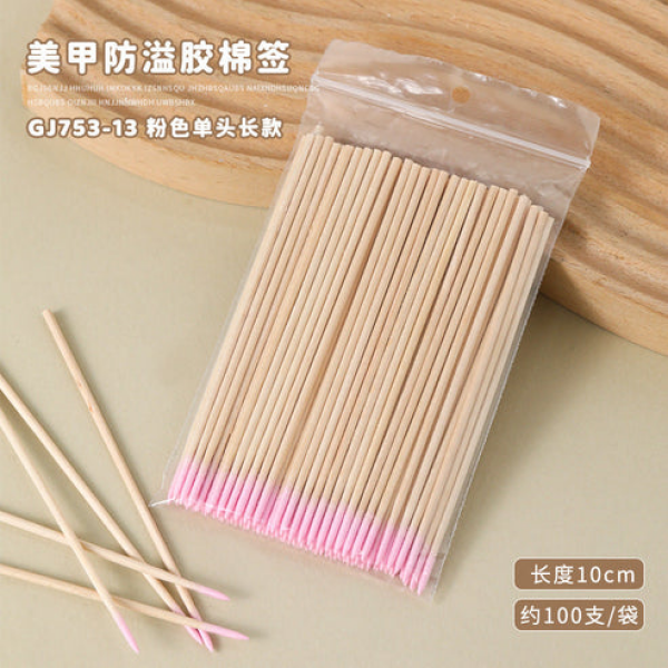 Soft Nylon Cotton Nail Cleaner Brush Nail Wood Cotton Swab Cleaning Micro Brush Beauty Tool - Image 4