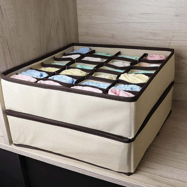 24 Grid Compartments Foldable Closet Organizer Storage Boxes for Socks/Lingerie/Underwear - Image 5