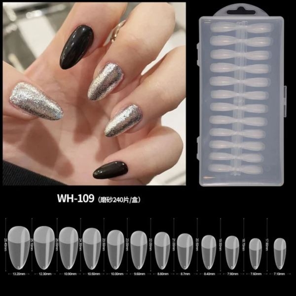240pcs Box Transparent Matte Full Cover Nail Tips for Professionals Acrylic UV Gel Manicure Tip Nail French Nail Piece Finished Poly Gel 120pcs Box Nail Salon Beauty Tool - Image 4