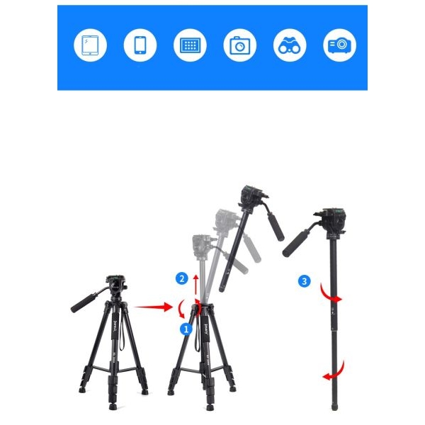 Jmary KP-2599 Aluminum Monopod Tripod Camera Tripod With Travel Bag - Image 3