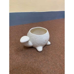 4 Inch Cute White Little Animal Turtle Design Fine Ceramic Flower Planter Pot Succulent Pot