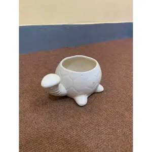 4 Inch Cute White Little Animal Turtle Design Fine Ceramic Flower Planter Pot Succulent Pot