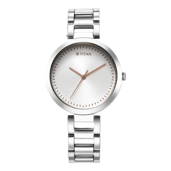 Titan Workwear Quartz Analog Silver Dial Silver Stainless Steel Strap Watch for Women - Image 2